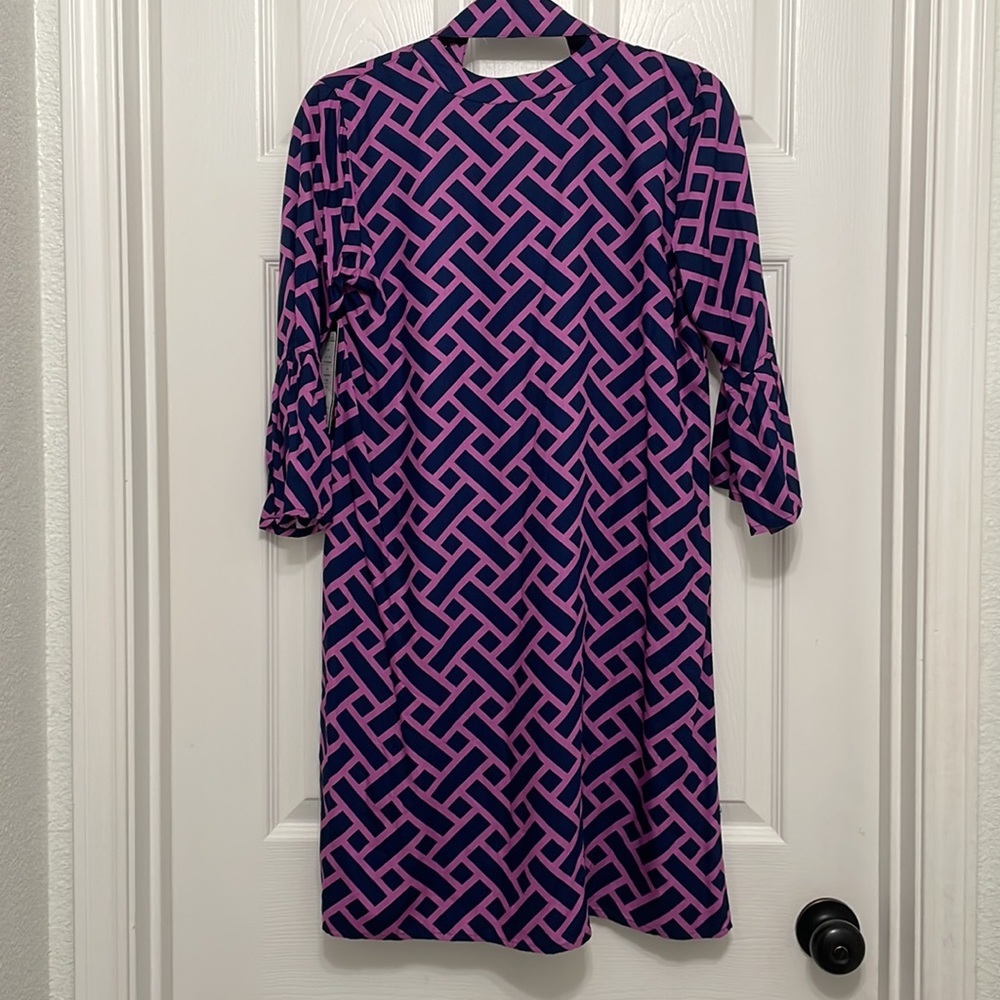 Escapada, Dress, Small, NWT, Geometric, Purple and Navy‎ - Picture 5 of 6
